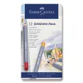 Akvarelové pastelky Faber-Castell Goldfaber Aqua plechová krabička, 12 farieb