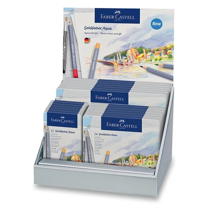 Hlavný obrázok produktu Akvarelové pastelky Faber-Castell Goldfaber Aqua stojánek, 19 ks
