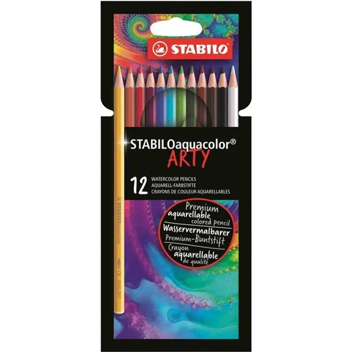Hlavný obrázok produktu Akvarelové pastelky STABILOaquacolor ARTY - sada 12 barev