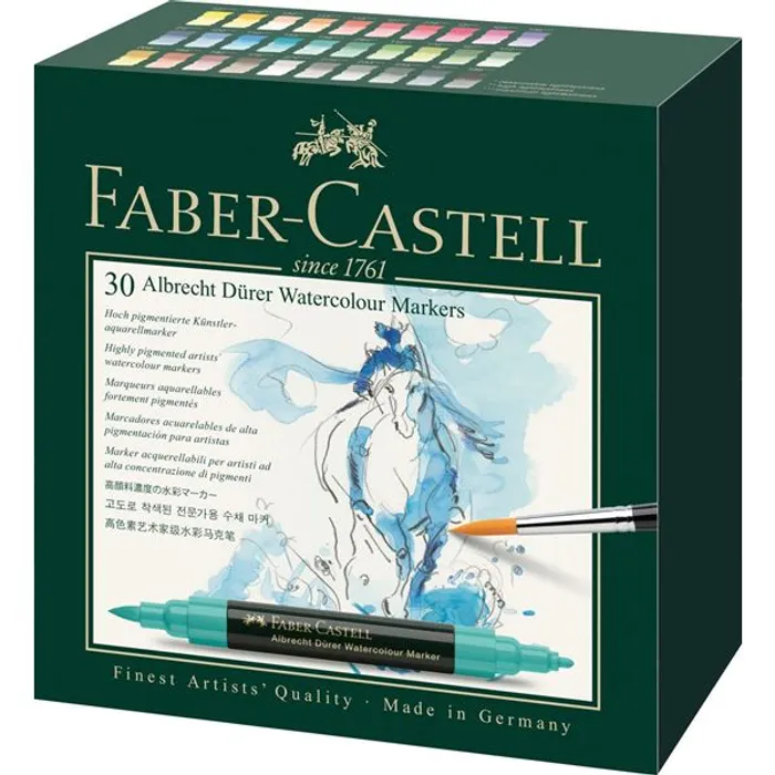 Hlavný obrázok produktu Akvarelové popisovače Albrecht Dürer, pap.krabička 30 ks Faber Castell 160330