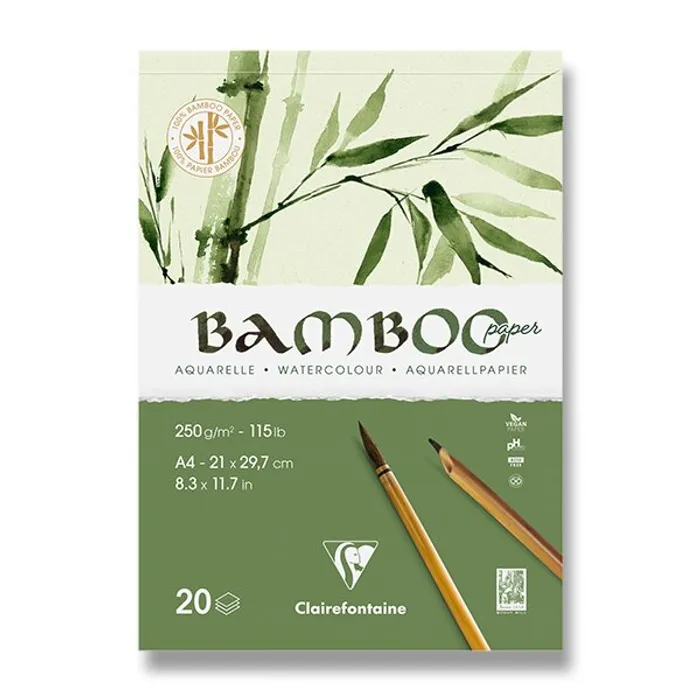Hlavný obrázok produktu Akvarelový blok Clairefontaine Bamboo A4, 20 listů, 250 g