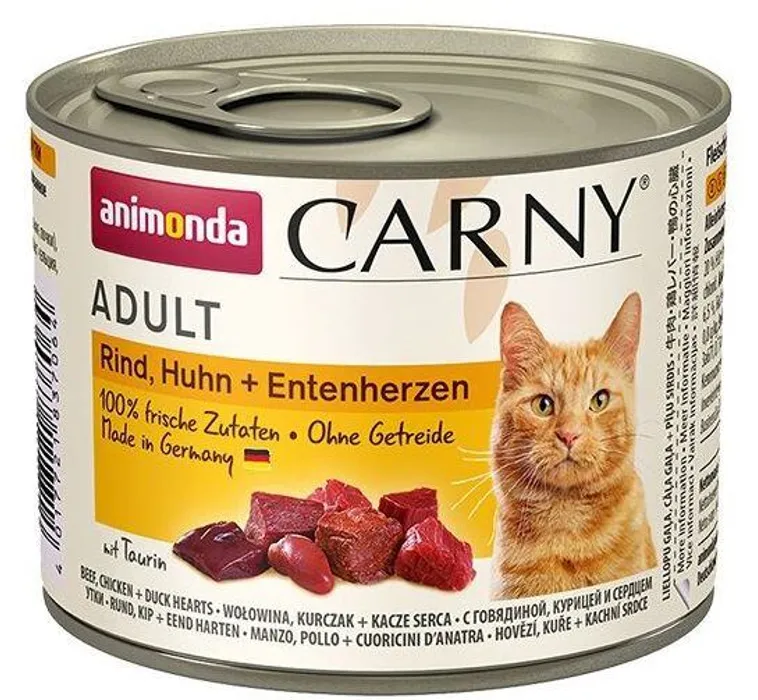 Hlavný obrázok produktu ANIMONDA konzerva CARNY Adult - hovězí,kuře,kachní srdce 200g