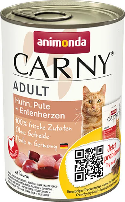 Hlavný obrázok produktu ANIMONDA konzerva CARNY Adult - kuře, krůta+kachní srdce 400g