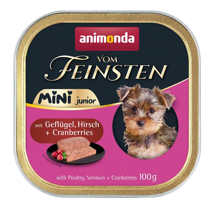Hlavný obrázok produktu ANIMONDA paštika Vom Feinsten MINI Junior - drůbeží, zvěřina, brusinky pro psy 100 g