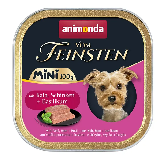 Hlavný obrázok produktu ANIMONDA paštika Vom Feinsten MINI - telecí, šunka, bazalka pro psy 100 g