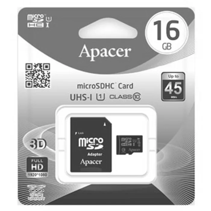 Hlavný obrázok produktu Apacer paměťová karta Secure Digital, 16GB, micro SDHC, AP16GMCSH10U1-R, UHS-I U1 (Class