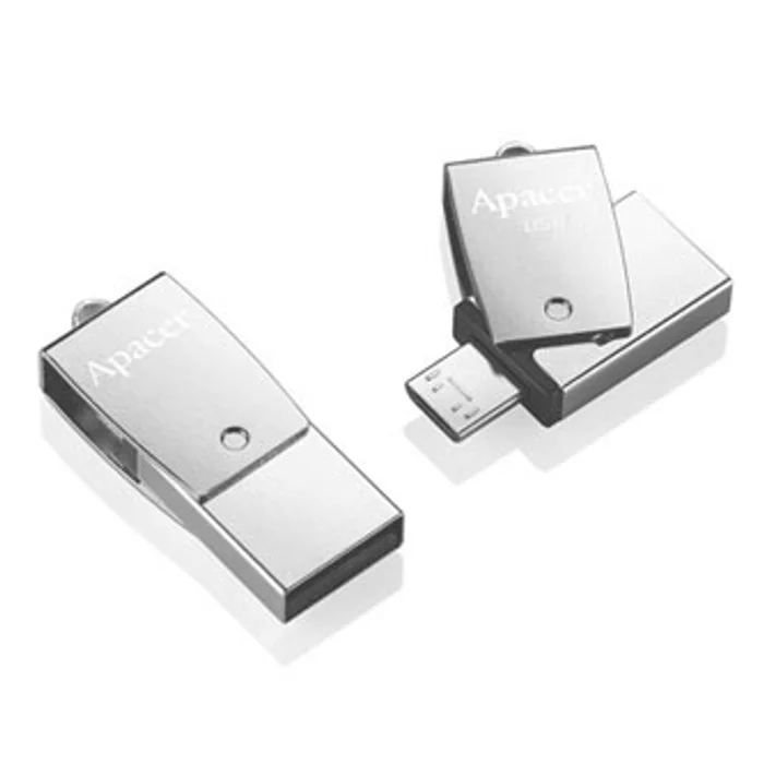 Hlavný obrázok produktu Apacer USB flash disk OTG, USB 3.0 (3.2 Gen 1), 64GB, AH750, stříbrný, AP64GAH750S-1, USB