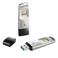 Apacer USB flash disk, USB 3.0 (3.2 Gen 1), 64GB, AH651, strieborný, AP64GAH651S-1, USB A, s čítačkou odltačkov prstov