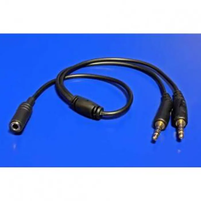 Hlavný obrázok produktu Audio Redukce, Jack (3,5mm) 2x M-Jack (3,5mm) F (2-pólový), 0, stereo, černá, Logo
