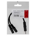 Ďalší obrázok produktu Audio Redukcia, Jack, Jack (3,5 mm) M (4-pólový)-Jack (3,5mm) 2x F, 0.2, stereo, čierna, Logo