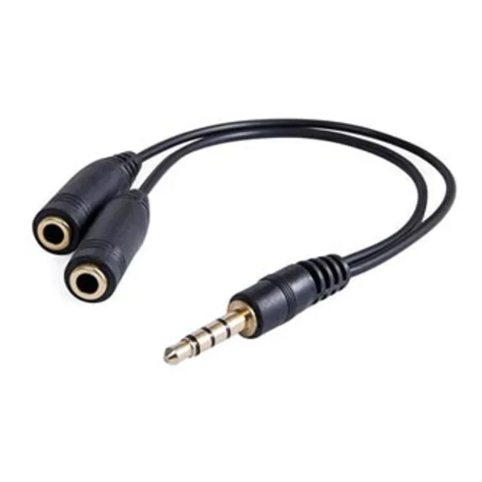 Hlavný obrázok produktu Audio Redukce, Jack, Jack (3,5 mm) M (4-pólový)-Jack (3,5mm) 2x F, 0.2, stereo, černá, Lo