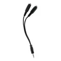 Audio Rozdvojka, Jack (3,5mm) M-Jack (3,5mm) 2x F, 0.2, stereo, čierna, Logo, s káblikom