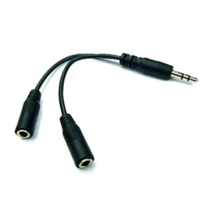 Hlavný obrázok produktu Audio Rozdvojka, Jack (3,5mm) M-Jack (3,5mm) 2x F, 0.2, stereo, černá, s kablíkem