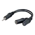 Audio Rozdvojka, Jack (3,5 mm) M-Jack (3,5 mm) 2x F, 0.2, stereo, čierna, s káblikom