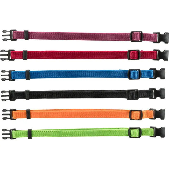 Hlavný obrázok produktu Balení nylon.rozeznávacích obojků pro štěňata S-M 17-25cm/10mm, čn,čv,md,zel,or,fi