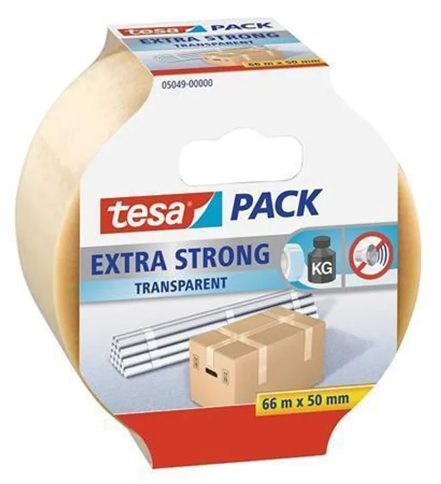 Hlavný obrázok produktu Balicí lepicí páska "Extra Strong 57171", transparentní, 50 mm x 66 m, TESA