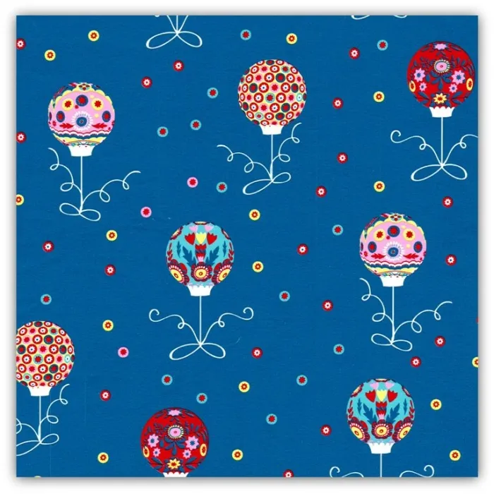 Hlavný obrázok produktu Balící papír vánoční 70x100cm modrý-barevné baňky