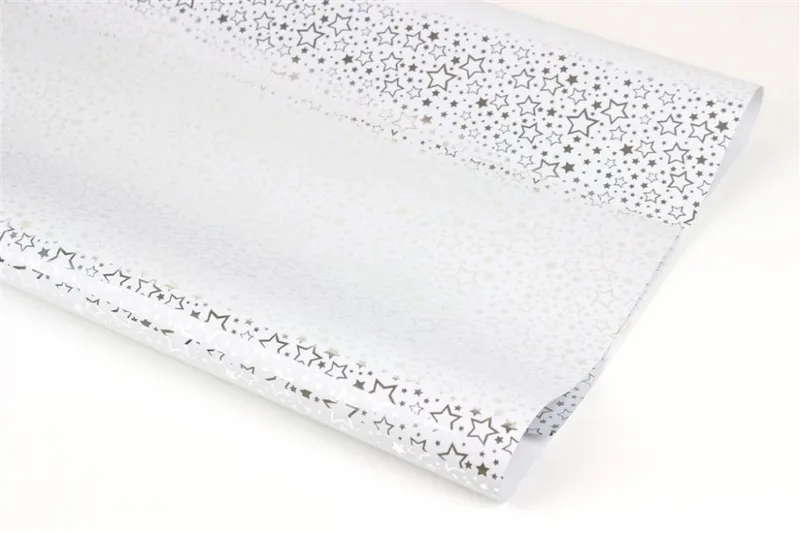 Hlavný obrázok produktu Balící papír vánoční metal  70x100cm bílý stříbrná hvězda