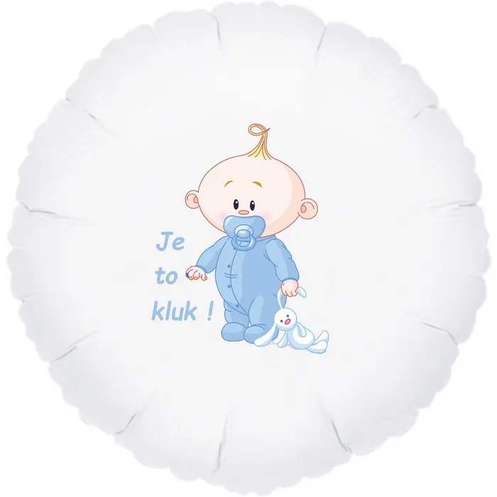 Hlavný obrázok produktu Balónek bílý fóliový kruh Je to kluk! - kruh