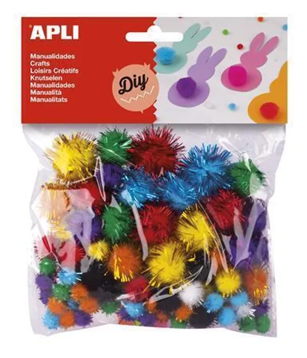 Hlavný obrázok produktu Bambulky "Creative", mix barev, třpytivé, APLI