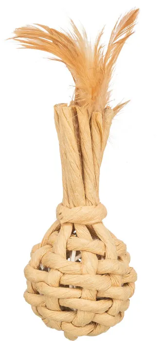 Hlavný obrázok produktu Baňka XXL z papírové příze, 15 cm, s rolničkou a peřím