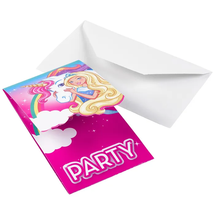 Hlavný obrázok produktu Barbie pozvánky na party 8 ks
