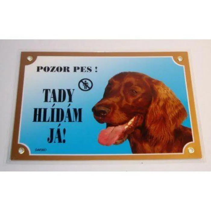 Hlavný obrázok produktu Barevná cedulka Pozor pes, Irský setr