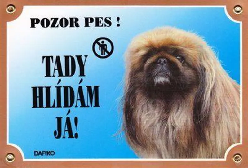 Hlavný obrázok produktu Barevná cedulka Pozor pes, Pekinéz