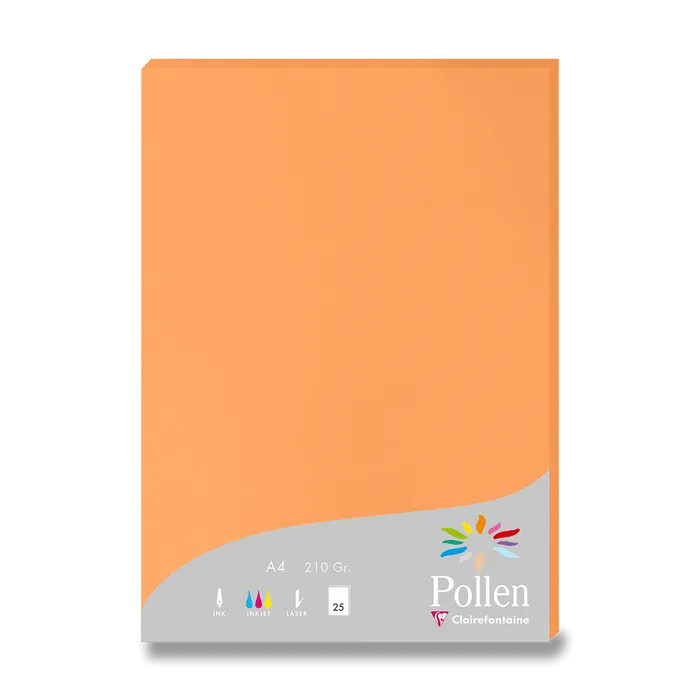 Hlavný obrázok produktu Barevná dopisní karta Clairefontaine oranžová, A4 [25 ks]