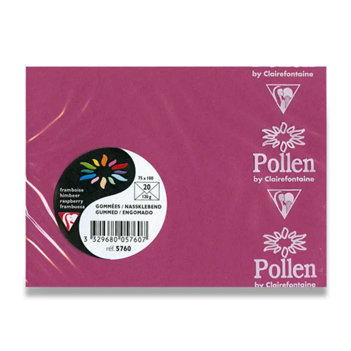 Hlavný obrázok produktu Barevná obálka Clairefontaine malinová, 75 x 100 mm [20 ks]