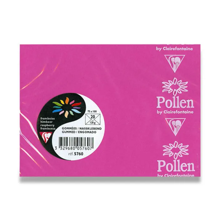 Hlavný obrázok produktu Barevná obálka Clairefontaine růžová, 75 x 100 mm [20 ks]