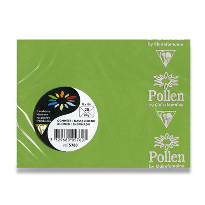 Hlavný obrázok produktu Barevná obálka Clairefontaine zelená, 75 x 100 mm [20 ks]