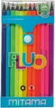 Neónové farebné pastelky, 12 farieb, okrúhle, MITAMA 62826