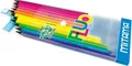 Neónové farebné pastelky, 12 farieb, okrúhle, MITAMA 62826
