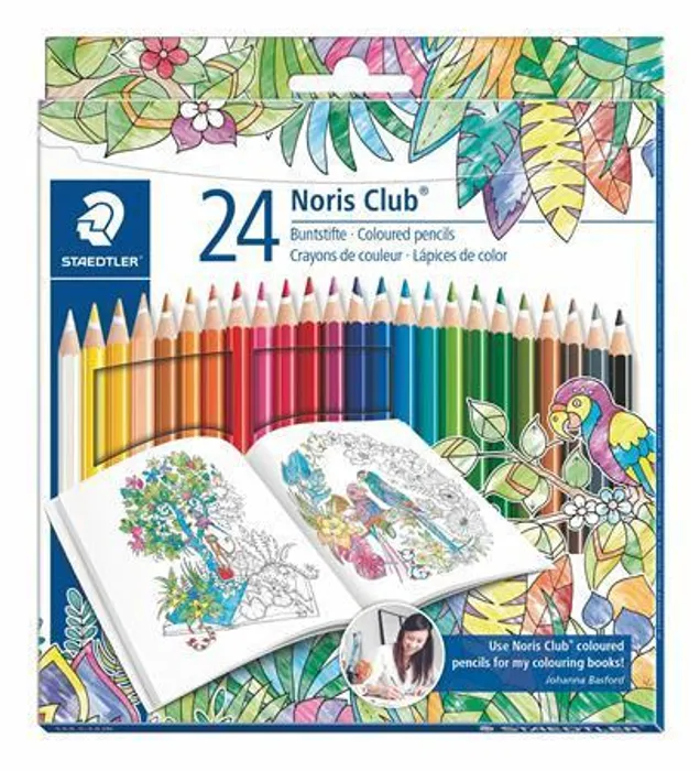 Hlavný obrázok produktu Barevné pastelky "Noris Club", Johanna Basford lim.edice, sada, šestihranná, STAEDTLER