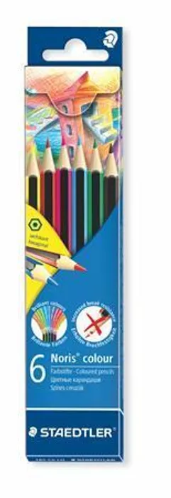 Hlavný obrázok produktu Barevné pastelky "Noris Colour", 6 barev, šestihranné, STAEDTLER
