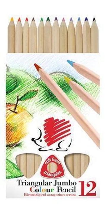 Hlavný obrázok produktu Barevné pastelky, přírodní, 12ks, trojhranné, maxi, ICO