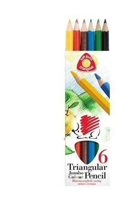 Hlavný obrázok produktu Barevné pastelky, přírodní, 6ks, trojhranné, maxi, ICO