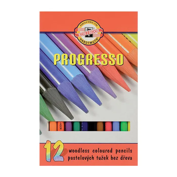 Hlavný obrázok produktu Barevné pastelky "Progresso 8756/12", 12ks, bez dřeva, KOH-I-NOOR