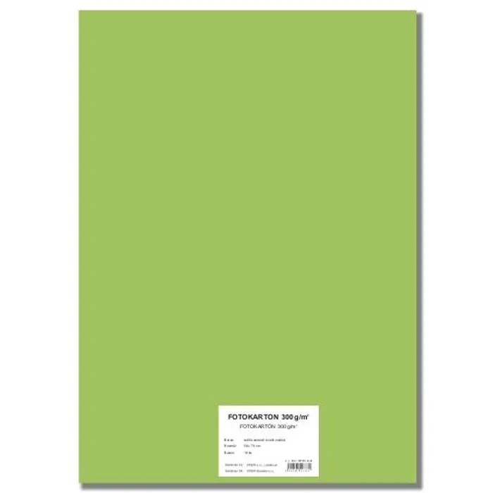 Hlavný obrázok produktu Barevný karton EXTRA 300g 50x70cm světle zelený [10 listů]