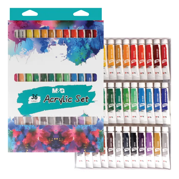 Hlavný obrázok produktu Barvy akrylové M&G 12 ml - sada 36 ks