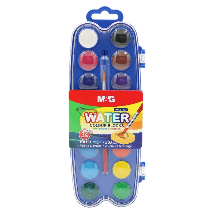 Hlavný obrázok produktu Barvy vodové M&G mini (23 mm) - 14 barev + štetec
