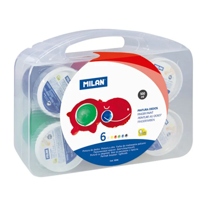 Hlavný obrázok produktu Barvy vodové prstové MILAN - 6 barev, 100ml