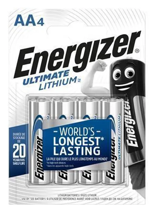Hlavný obrázok produktu Baterie, AA (tužková), 4 ks, lithiová, ENERGIZER "Ultimate Lithium"