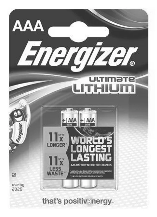 Hlavný obrázok produktu Baterie, AAA (mikrotužková), 2 ks v balení, lithiová, ENERGIZER "Ultimate Lithium"