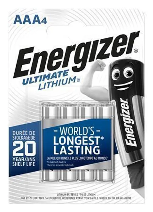 Hlavný obrázok produktu Baterie, AAA (mikrotužková), 4 ks v balení, lithiová, ENERGIZER "Ultimate Lithium"