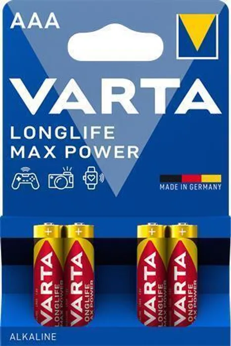Hlavný obrázok produktu Baterie, AAA (mikrotužková), 4 ks v balení, VARTA "MaxTech"