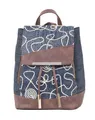 Batoh "Mini Jeans Glossy", modrá-hnedá, PULSE