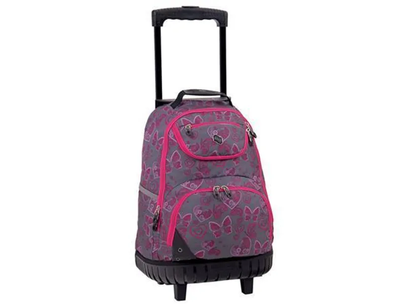 Hlavný obrázok produktu Batoh "Wheels Butterfly", růžovo-šedá, s kolečky, PULSE