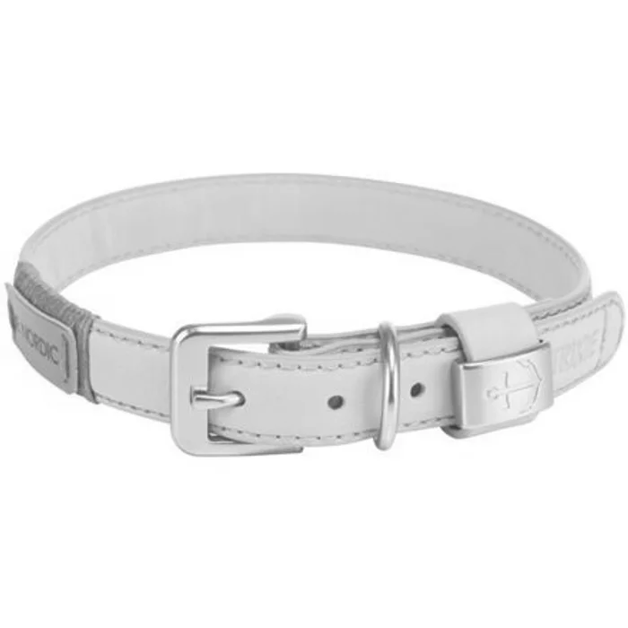 Hlavný obrázok produktu BE NORDIC kožený obojek - světle šedá - DOPRODEJ S: 35-41 cm/15 mm